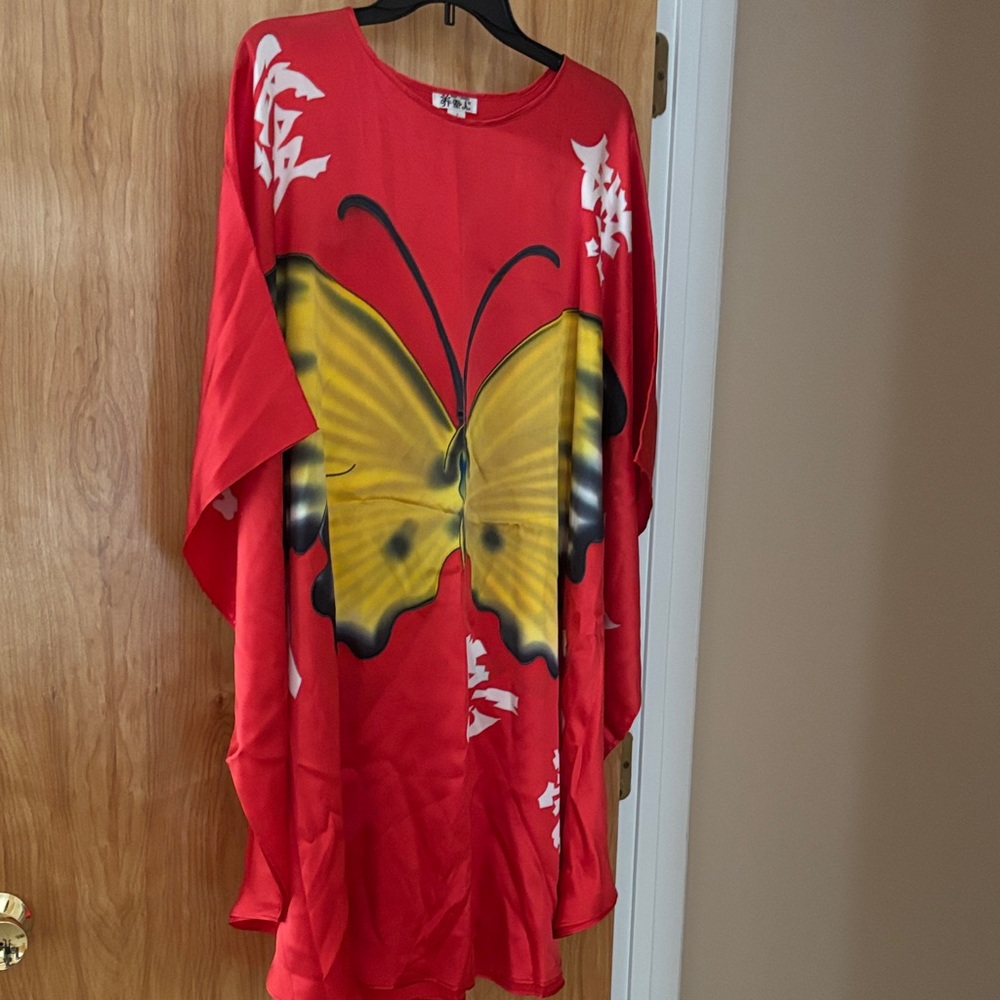 Vibrant Red Butterfly Women's Tunic